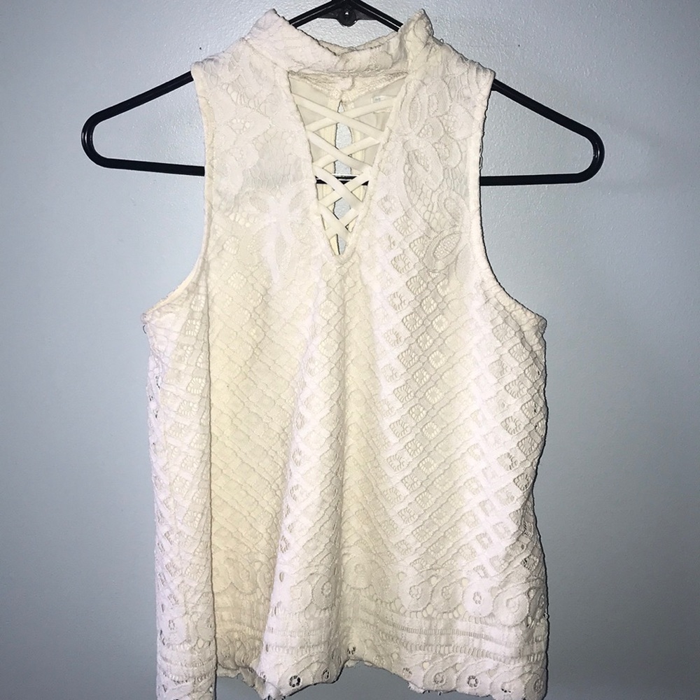White Lace Halter Top